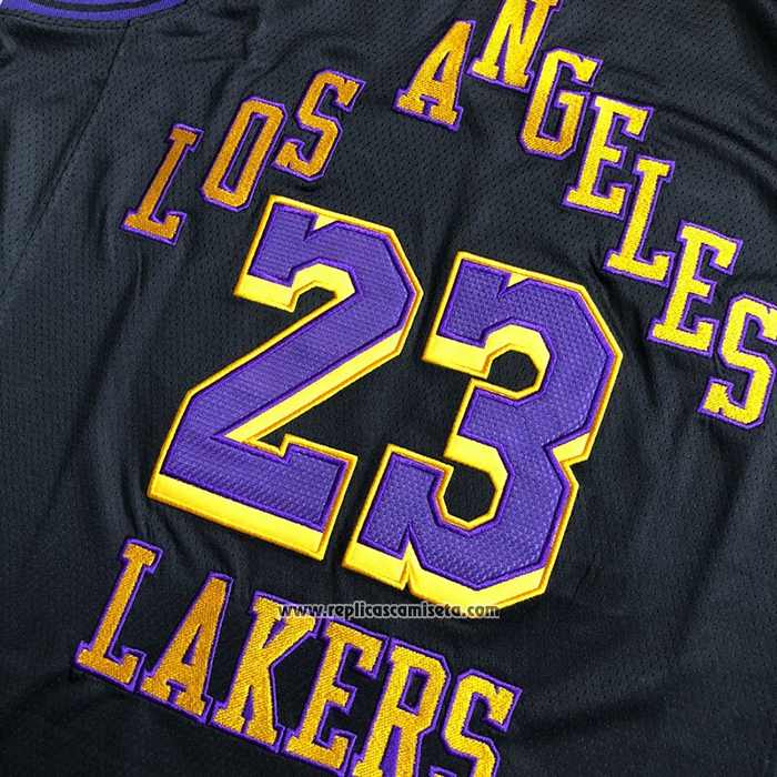 Camiseta Los Angeles Lakers LeBron James NO 23 Ciudad 2025-26 Negro